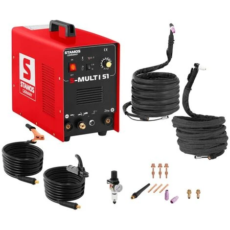 STAMOS Poste Combine 3En1 Tig Mma Plasma Soudure Wig Soudage Cutter Multifonction 180A - Gris, Noir 1 STAMOS Poste Combine 3En1 Tig Mma Plasma Soudure Wig Soudage Cutter Multifonction 180A - Gris, Noir