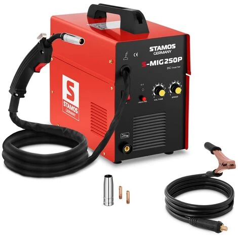 STAMOS Poste A Souder Mig Mag Soudage Soudure Semi-Auto A Fil Pro Semi-Automatique 250A - Rouge 1 STAMOS Poste A Souder Mig Mag Soudage Soudure Semi-Auto A Fil Pro Semi-Automatique 250A - Rouge