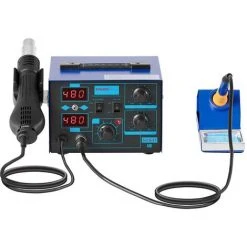 STAMOS Station De Soudage Air Chaud Soudure Fer À Souder Électrique 730W Led - Gris -Soudure à l'arc Soldes 13814218 4