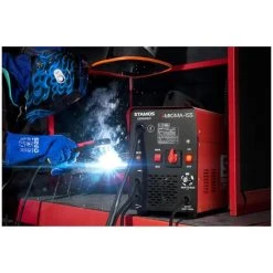 Stamos Poste À Souder MIG/MAG Soudure Mig Mag Mma Fcaw Gaz Inverter 155A 230V - Rouge, Argent -Soudure à l'arc Soldes 13814364 4