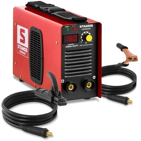 STAMOS Poste A Souder A L'Arc Mma Soudure Electrode Inverter Igbt Led 160 A Hot Start - Bleu, Argent 1 STAMOS Poste A Souder A L'Arc Mma Soudure Electrode Inverter Igbt Led 160 A Hot Start - Bleu, Argent