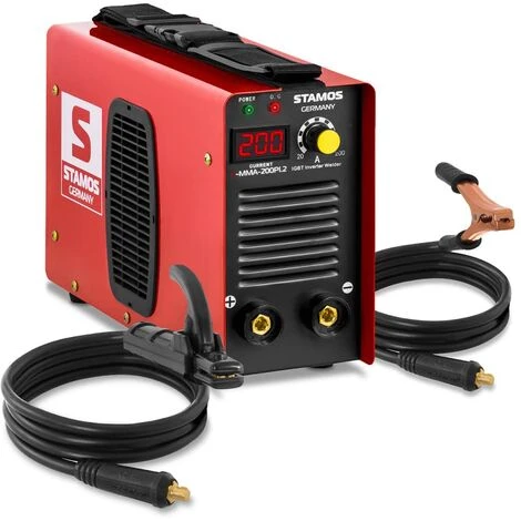 Stamos Poste À Souder À L'Arc Mma Soudure Electrode Inverter Igbt Led 200A - Argent 1 Stamos Poste À Souder À L'Arc Mma Soudure Electrode Inverter Igbt Led 200A - Argent