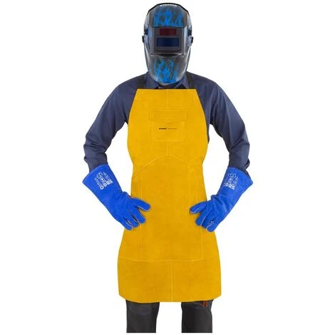 Stamos - Tablier De Soudeur En Cuir Croûte De Bovin - Taille Xl - Blanc, Jaune 1 Stamos - Tablier De Soudeur En Cuir Croûte De Bovin - Taille Xl - Blanc, Jaune