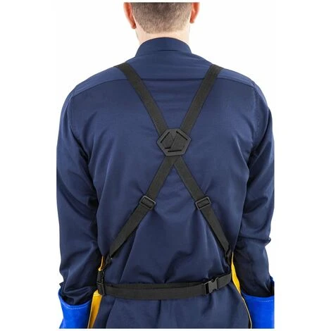 Stamos - Tablier De Soudeur En Cuir Croûte De Bovin - Taille Xl - Blanc, Jaune 3 Stamos - Tablier De Soudeur En Cuir Croûte De Bovin - Taille Xl - Blanc, Jaune – Image 3