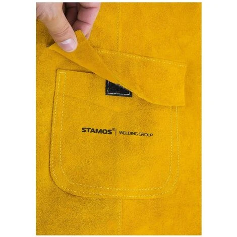 Stamos - Tablier De Soudeur En Cuir Croûte De Bovin - Taille Xl - Blanc, Jaune 4 Stamos - Tablier De Soudeur En Cuir Croûte De Bovin - Taille Xl - Blanc, Jaune – Image 4