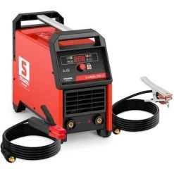 STAMOS Poste À Souder Soudeuse Tig Mma 10-200 A Amorçage Chaud/Contact Milieu Humide - Argent