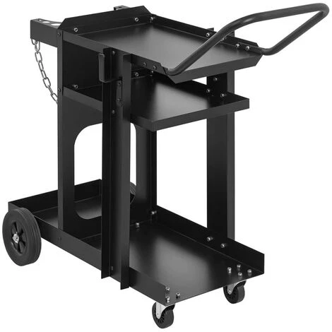 STAMOS Chariot Poste à Souder Professionnel -3 Compartiments Chariot D'Atelier Support - Blanc, Noir 2 STAMOS Chariot Poste à Souder Professionnel -3 Compartiments Chariot D'Atelier Support - Blanc, Noir – Image 2