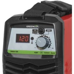 Soudeuse DC Inverter, Puissance 25A-180A, Tension 230V, Technologie IGBT, Kit électrode 1.0mm-2.5mm - Greencut MMA180 -Soudure à l'arc Soldes 15012374 3