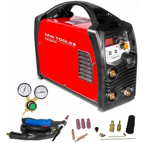 Poste à Souder Inverter TIG 200A AC Et DC - HF - Manomètre Inclus MW-Tools TIG200PAC 1 Poste à Souder Inverter TIG 200A AC Et DC - HF - Manomètre Inclus MW-Tools TIG200PAC