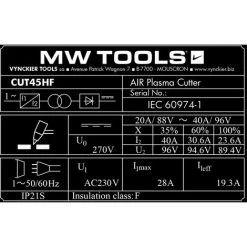 Découpeur Plasma Portable 45 A MW-Tools CUT45HF -Soudure à l'arc Soldes 1688972 5
