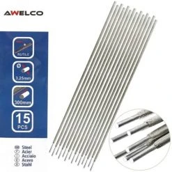 Electrodes Acier 3,25 X 300 Mm 15 Pièces AWELCO Baguette Enrobée Soudure à L'arc Acier