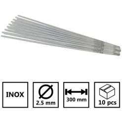 INE Baguettes Inox 2.5 X 300mm-Electrode Soudure à L'arc Inox-Blister De 10 Baguettes Enrobées-soudage Qualité 308 LSI-soudure Mma