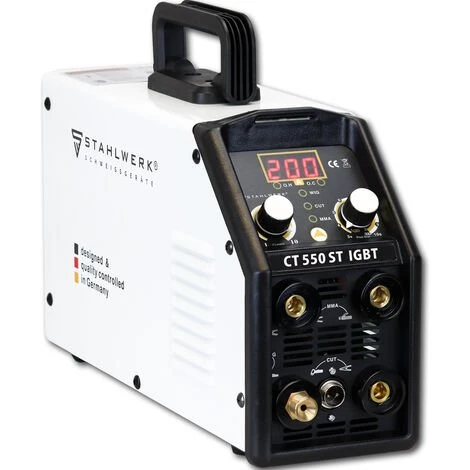 STAHLWERK CT550 ST- équipement Complet - Soudeuse Compacte TIG / MMA Avec Coupeur Plasma Jusqu'à 12 Mm, 200 Ampères TIG/MMA + 50 Ampères CUT, 7 Ans De Garantie 2 STAHLWERK CT550 ST- équipement Complet - Soudeuse Compacte TIG / MMA Avec Coupeur Plasma Jusqu'à 12 Mm, 200 Ampères TIG/MMA + 50 Ampères CUT, 7 Ans De Garantie – Image 2