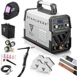 STAHLWERK DC TIG 200 ST IGBT - Equipements Complet - Machine à Souder TIG Combinée Avec 200 A Et MMA, 7 Ans De Garantie, Soudage D'acier, D'acier Inoxydable Et Bien Plus Encore.