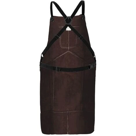 STAMOS Tablier Soudeur Soudure Soudage Vêtements Protection Sécurité Cuir De Vache L - Argent, Marron 4 STAMOS Tablier Soudeur Soudure Soudage Vêtements Protection Sécurité Cuir De Vache L - Argent, Marron – Image 4