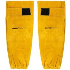 STAMOS Paire De Manchettes En Cuir Croûte Velcro Soudeur Professionnel Manchette 48cm - Noir, Argent, Jaune -Soudure à l'arc Soldes 24394503 3