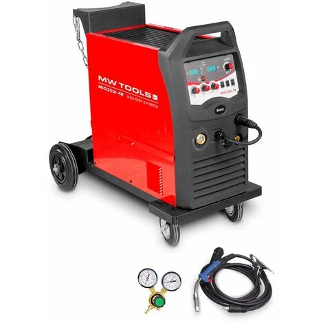 Poste à Souder Industriel Mobile MIG MAG FLUX 350 A - Manomètre Inclus MW-Tools MIG350I-4R 1 Poste à Souder Industriel Mobile MIG MAG FLUX 350 A - Manomètre Inclus MW-Tools MIG350I-4R
