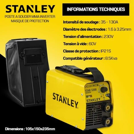 STANLEY Poste à Souder Inverter Max 130A 2 STANLEY Poste à Souder Inverter Max 130A – Image 2