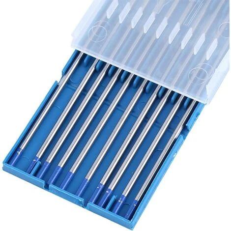ALMI 10 Pièces électrodes De Tungstène De Soudage, Pointe Bleue D'électrode Lanthane 1.0/1.6/2.4mm, Tige D'électrode De Tungstène De Soudage De Qualité Supérieure Lanthane à 2%(2,4 X 175 Mm) 2 ALMI 10 Pièces électrodes De Tungstène De Soudage, Pointe Bleue D'électrode Lanthane 1.0/1.6/2.4mm, Tige D'électrode De Tungstène De Soudage De Qualité Supérieure Lanthane à 2%(2,4 X 175 Mm) – Image 2