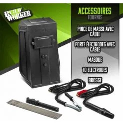 BUILD WORKER Poste à Souder Inverter 100A + 10 électrodes -Soudure à l'arc Soldes 4630782 3