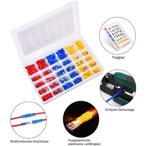 GUAZHUNIFR Cosses Electriques , Fiches Et Embases Plates Connecteurs à Sertir Assortiment Connecteurs électriques Connecteurs Bout à Bout Kits De Bornes De Connexion Jeu De Gaines Thermorétractables Guazhuni 480 Pièces 3 GUAZHUNIFR Cosses Electriques , Fiches Et Embases Plates Connecteurs à Sertir Assortiment Connecteurs électriques Connecteurs Bout à Bout Kits De Bornes De Connexion Jeu De Gaines Thermorétractables Guazhuni 480 Pièces – Image 3