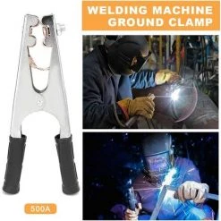 GUAZHUNIFR Pince De Masse Pour Soudure à L'arc,Pince De Masse, Pince De Masse Soudure, Pince De Masse Laiton, Fabriqué En Fer, Durable, Sûr Et Stable, Confortable à Tenir, Adapté Au Soudage électrique Guazhuni(500A) -Soudure à l'arc Soldes 46565442 4