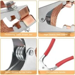 Pince De Masse Pince De Masse Laiton, Fabriqué En Fer, Durable, Sûr Et Stable, Confortable à Tenir, Adapté Au Soudage électrique (300A)Macaron -Soudure à l'arc Soldes 53106912 3