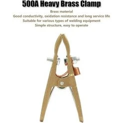Pince De Masse Soudure, 500A Mâchoire Lourde En Laiton, Pince De Terre De Soudage Pour Poste De Soudage Welder (500A)Macaron -Soudure à l'arc Soldes 53106913 4