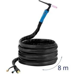 STAMOS Torche TIG Pack De Tuyaux TIG Soudage TIG Prise À 2 Broches 8 L/min 180 W CC 8 M - Noir -Soudure à l'arc Soldes 53952317 5