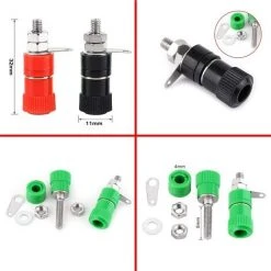 IRISFR Lilaris 4 Mm Fiche Banane Audio Speaker Wire Connecteur De Câble,4mm Connecteurs Isolee De Prise Socket Pour Câbles De Haut-parleur, Plaque Murale Et Plus+Tester La Pince Crocodile，30 Pièces -Soudure à l'arc Soldes 58807753 3