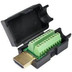 IRISFR Lilaris Adaptateur HDMI Plaqué Or Mâle Vers Connecteur Sans Soudure Avec Boîtier，noir, Une Pièce