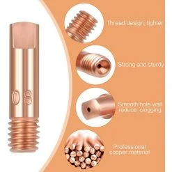 IRISFR Lilaris 40PCS Buse Mig 0,8, Embouts De Contact De Buse De Soudage 15AK MIG/MAG Ensemble De Support De Connecteur De Gaz 0,8 Pour Consommables De Torche De Soudage -Soudure à l'arc Soldes 58807778 4