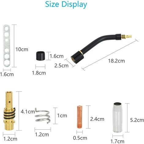 IRISFR Lilaris 24 Pcs Accessoires Soudage D'usure, 10 Tubes De Contact M6 0.8, 5 Buses, 2 Supports Tube Contact, 3 Ressorts Maintien, 2 Douilles Isolante, 1 Clé, 1 Col De Cygne Pour MIG MAG MB15 Soudeur 2 IRISFR Lilaris 24 Pcs Accessoires Soudage D'usure, 10 Tubes De Contact M6 0.8, 5 Buses, 2 Supports Tube Contact, 3 Ressorts Maintien, 2 Douilles Isolante, 1 Clé, 1 Col De Cygne Pour MIG MAG MB15 Soudeur – Image 2