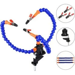 IRISFR Lilaris Mains Flexibles Pour Aider à Souder, Outil De Soudure à La Troisième Main, Avec Pinces Crocodile, Pour Réparer Les Groupes De Soudure.bleu, Une Pièce -Soudure à l'arc Soldes 58807789 5
