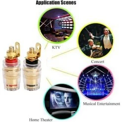 MACARON Connecteur De Prise Banane Pour Borne De Haut-Parleur Amplificateur Plaque Murale（4 Pièces 4 Mm）LO-Ron -Soudure à l'arc Soldes 60414036 5