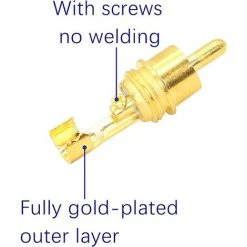 MACARON Fiche Audio RCA, AV Stéréo Mâle Or Plaqué Avec Ressort Coaxiale Audio Sans Soudure Adaptateur Pour Transfert Entre Les Interfaces De Matériel Audio (4-Pack)LO-Ron -Soudure à l'arc Soldes 60414049 3