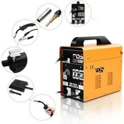 GOPLUS Poste à Souder, Soudage Electrique MIG 130 Tension 230V, Appareil De Soudage Professionnel, 30-120A Avec Masque Equipement De Soudage (Orange) 7 GOPLUS Poste à Souder, Soudage Electrique MIG 130 Tension 230V, Appareil De Soudage Professionnel, 30-120A Avec Masque Equipement De Soudage (Orange) -Soudure à l'arc Soldes 60908070 3