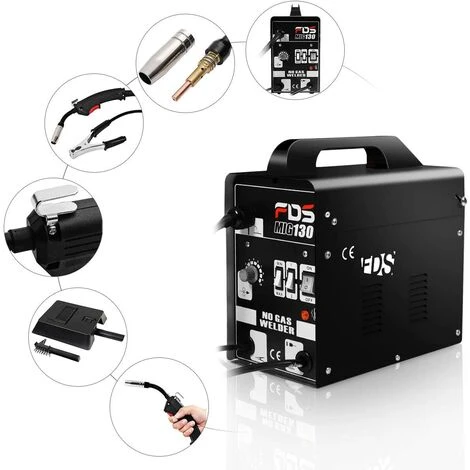 GOPLUS Poste à Souder, Soudage Electrique MIG 130 Tension 230V, Appareil De Soudage Professionnel, 30-120A Avec Masque Equipement De Soudage (Noir) 4 GOPLUS Poste à Souder, Soudage Electrique MIG 130 Tension 230V, Appareil De Soudage Professionnel, 30-120A Avec Masque Equipement De Soudage (Noir) – Image 4