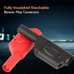 SLBRILLèRE Fiche Connecteurs Bananes Enfichables 4 Mm De Sécurité Entièrement Isolés Rouge Noir 10 Pièces -Soudure à l'arc Soldes 61302735 3