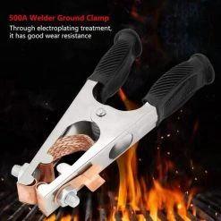 MACARON Gear Pince De Masse De Soudage, Pince De Terre De Soudage Galvanisée Pince De Tige De Terre 500A Magnétique Bonne Conductivité Pour Soudeur Pour Soudeur Manuel(US Type)LO-Ron -Soudure à l'arc Soldes 61308306 4