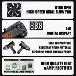 SUPERSELLER Machine De Soudage électrique Portable 220 V 3900 W 820 UF Condensateur Anti-déflagrant Accueil LED Affichage Numérique Bouton De Régulation De Courant Sans électrode Machine De Soudage Intelligente Avec Ventilateur à Flux Axial à Grande Vitesse - Prise U -Soudure à l'arc Soldes 64122531 5