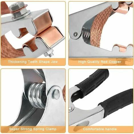 Ensoleillé Pince De Masse Pour Soudure à L'arc,Pince De Masse, Pince De Masse Soudure, Pince De Masse Laiton, Fabriqué En Fer, Durable, Sûr Et Stable, Confortable à Tenir, Adapté Au Soudage électrique (500A) 2 Ensoleillé Pince De Masse Pour Soudure à L'arc,Pince De Masse, Pince De Masse Soudure, Pince De Masse Laiton, Fabriqué En Fer, Durable, Sûr Et Stable, Confortable à Tenir, Adapté Au Soudage électrique (500A) – Image 2