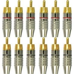 JOORRT 12Pcs RCA Connecteur Male,Connecteurs Audio Vidéo RCA,RCA Terminal Connecteur Audio,RCA Connecteur à Sans Soudure,Connecteurs RCA Plug Jack