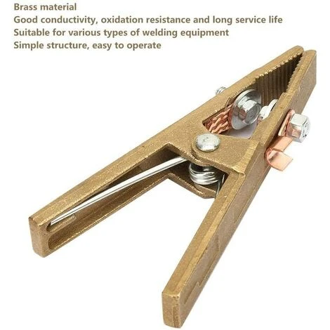 FLYME Pinces De Mise à La Terre De Soudage, En Laiton Pinces Pour Câbles De Mise à La Terre Pinces Pour La Construction De Machines à Souder (300 A) 2 FLYME Pinces De Mise à La Terre De Soudage, En Laiton Pinces Pour Câbles De Mise à La Terre Pinces Pour La Construction De Machines à Souder (300 A) – Image 2