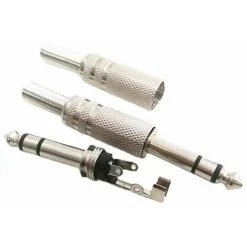 5pcs Jack Prise Jack 6,35mm Male à Souder Stéréo Fiche Male Connecteur Soudure 100% Métal,Yeurié -Soudure à l'arc Soldes 68351849 3